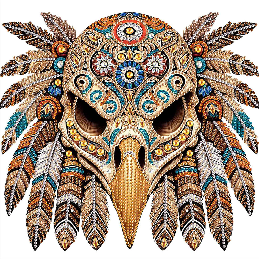 Indian Eagle Skull - Special Shaped Drill Diamond Painting 30*30CM