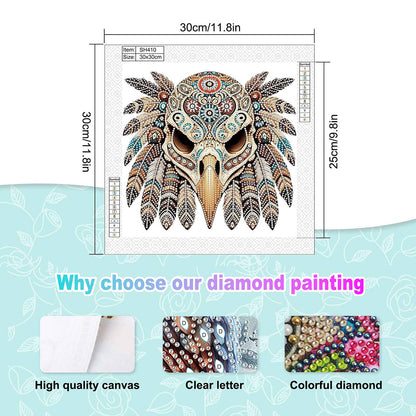 Indian Eagle Skull - Special Shaped Drill Diamond Painting 30*30CM
