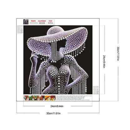 Ady In Elegant Hat - Special Shaped Drill Diamond Painting 30*30CM