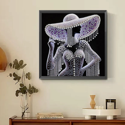 Ady In Elegant Hat - Special Shaped Drill Diamond Painting 30*30CM
