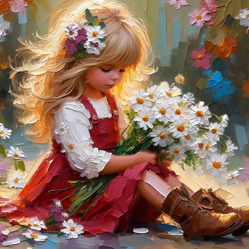 Cute Girl - Full Round Drill Diamond Painting 40*40CM
