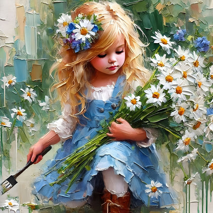Cute Girl - Full Round Drill Diamond Painting 40*40CM
