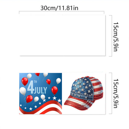 6Pcs Independence Day Diamond Painting Greeting Cards DIY Diamond Drawing Card