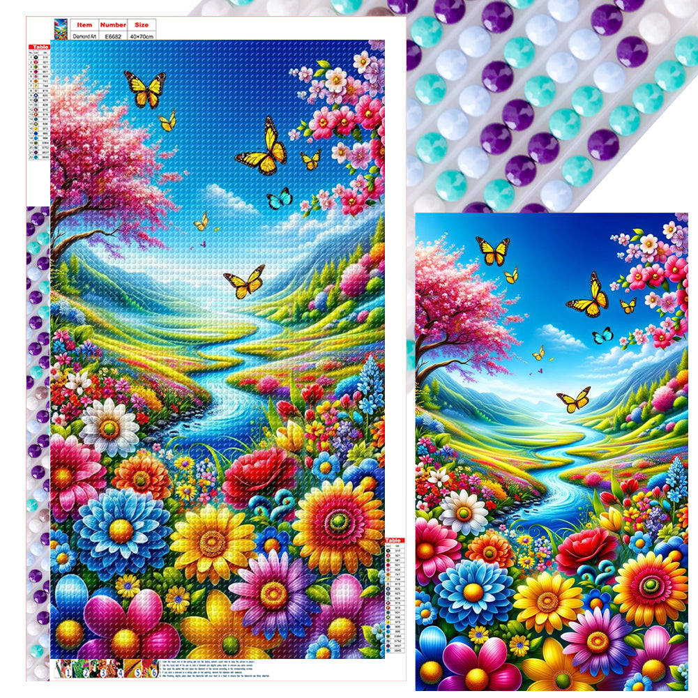 Mountain Scenery - Full Round Drill Diamond Painting 40*70CM