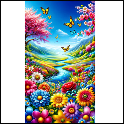 Mountain Scenery - Full Round Drill Diamond Painting 40*70CM