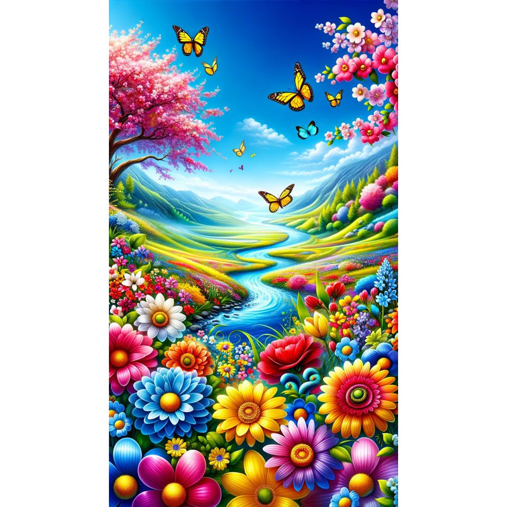 Mountain Scenery - Full Round Drill Diamond Painting 40*70CM