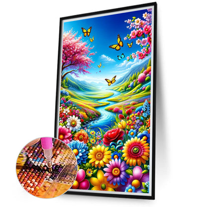 Mountain Scenery - Full Round Drill Diamond Painting 40*70CM