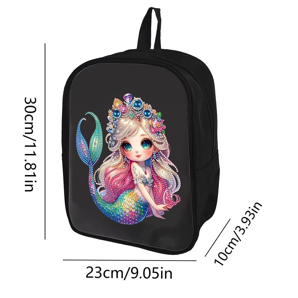 Mermaid Special Shape Diamond Art School Bag Diamond Art Knapsack for Art Crafts