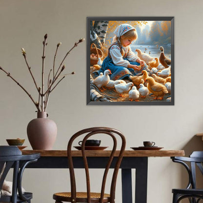 Cute Girl - Full Round Drill Diamond Painting 40*40CM