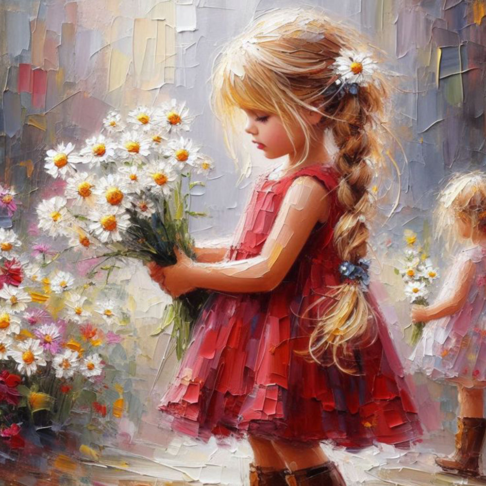 Cute Girl - Full Round Drill Diamond Painting 40*40CM