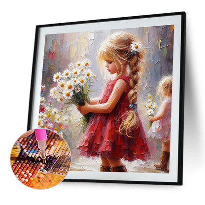 Cute Girl - Full Round Drill Diamond Painting 40*40CM
