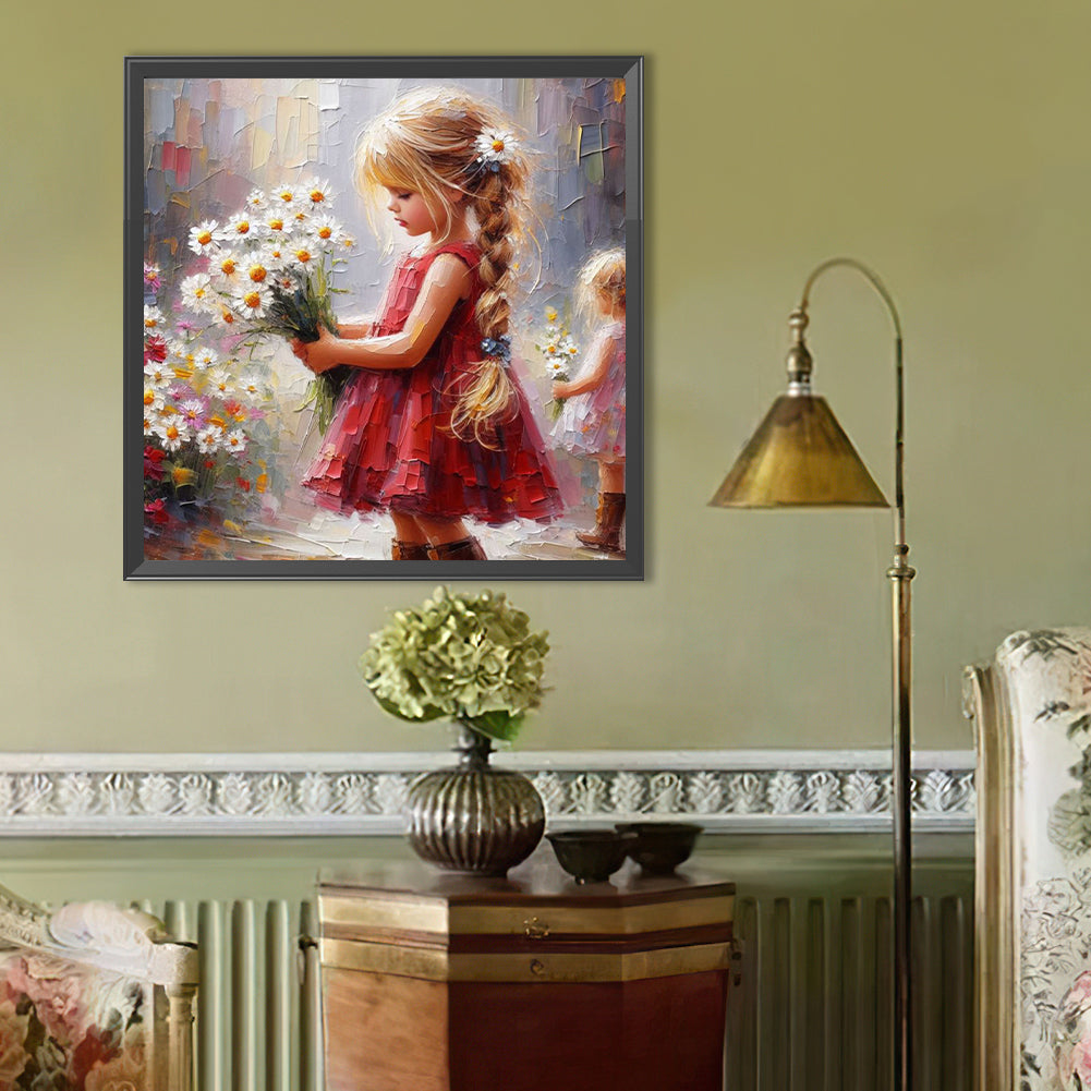 Cute Girl - Full Round Drill Diamond Painting 40*40CM