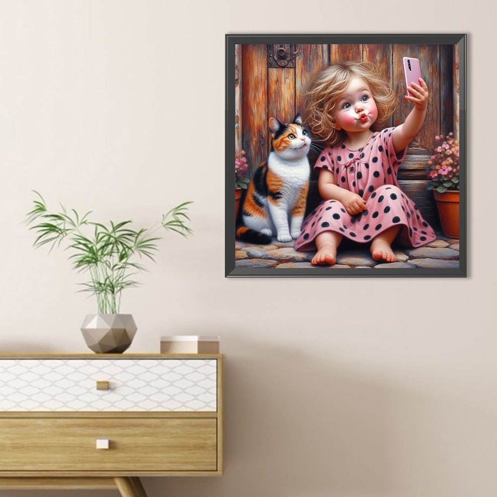 Cute Girl - Full Round Drill Diamond Painting 40*40CM