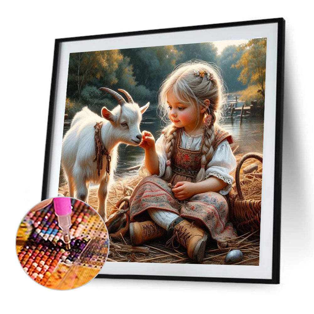 Cute Girl - Full Round Drill Diamond Painting 40*40CM
