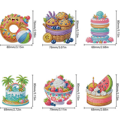 6 Pcs Diamond Art Fridge Magnet DIY Diamond Painting Refrigerator Magnet