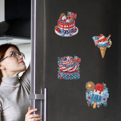 6 Pcs Diamond Art Fridge Magnet DIY Diamond Painting Refrigerator Magnet