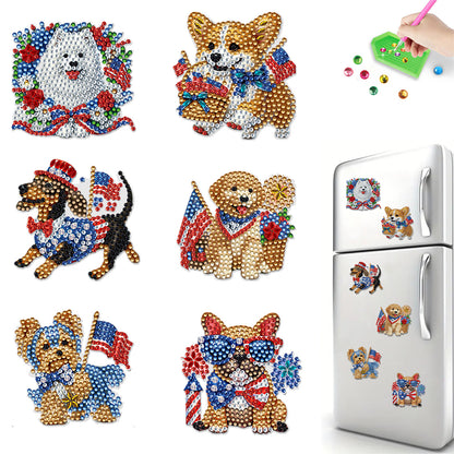 6 Pcs Diamond Art Fridge Magnet DIY Diamond Painting Refrigerator Magnet