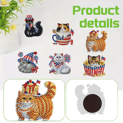 6 Pcs Diamond Art Fridge Magnet DIY Diamond Painting Refrigerator Magnet