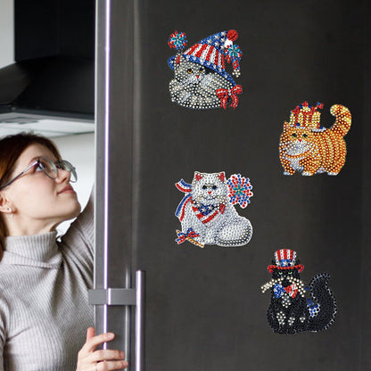 6 Pcs Diamond Art Fridge Magnet DIY Diamond Painting Refrigerator Magnet