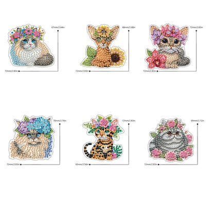 6Pcs Double Sided Special Shaped Beautiful Pattern Full Drill Keyring for Adults