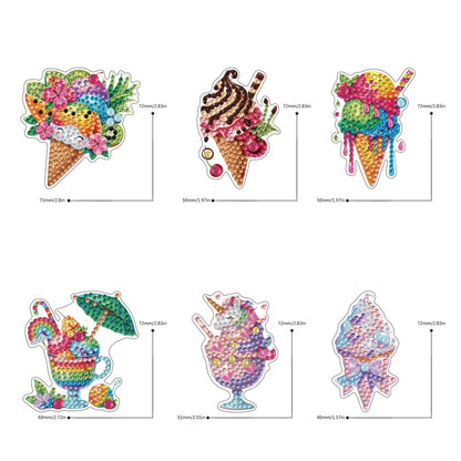 6Pcs Double Sided Special Shaped Beautiful Pattern Full Drill Keyring for Adults
