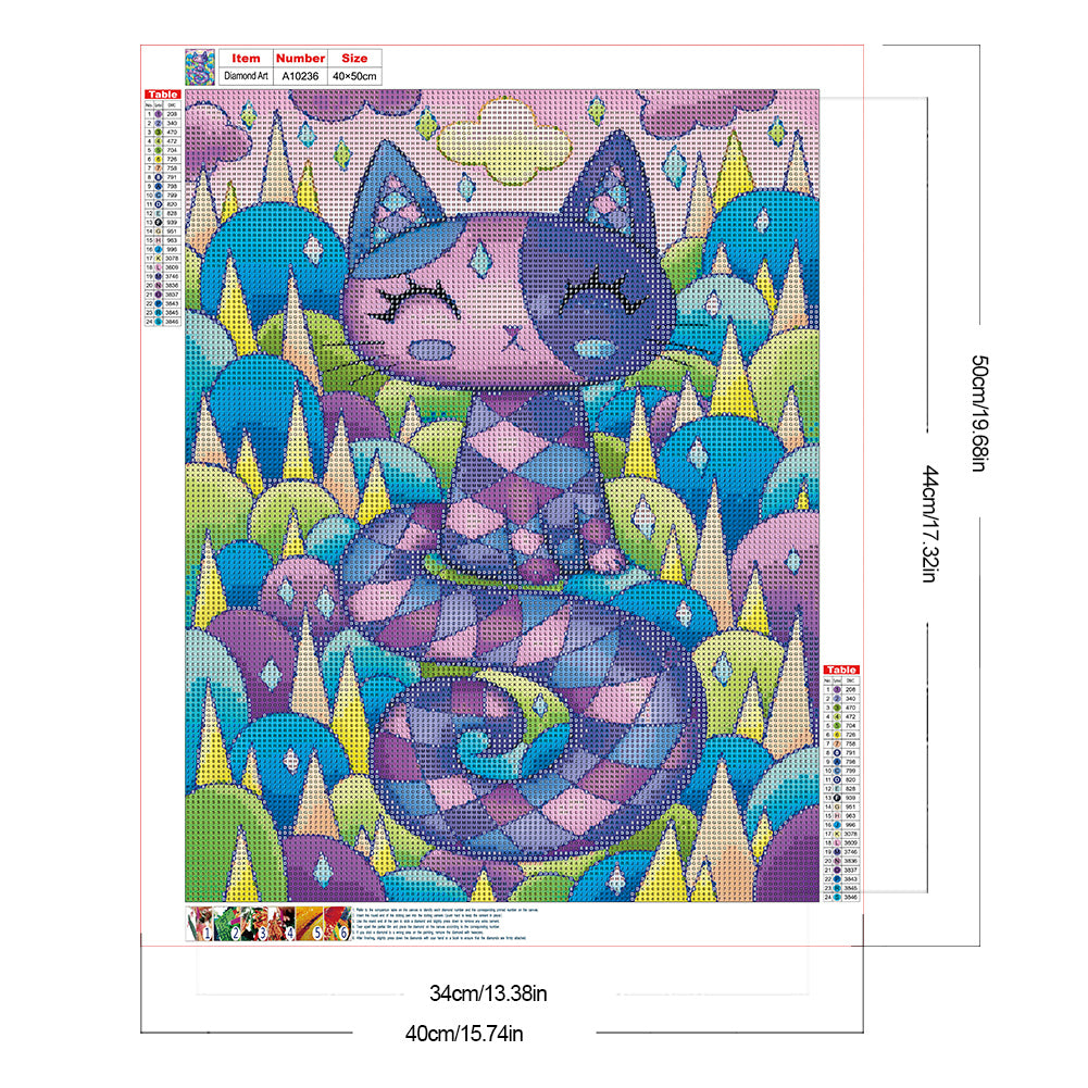 Purple Kitten - Full Round Drill Diamond Painting 40*50CM