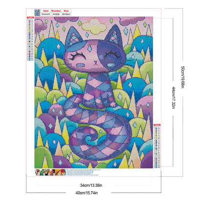 Purple Kitten - Full Round Drill Diamond Painting 40*50CM