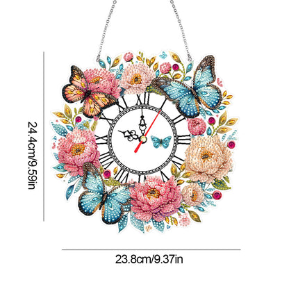 Acrylic Special Shape Flowers 5D Diamond Painting Clock Art Craft for Home Decor