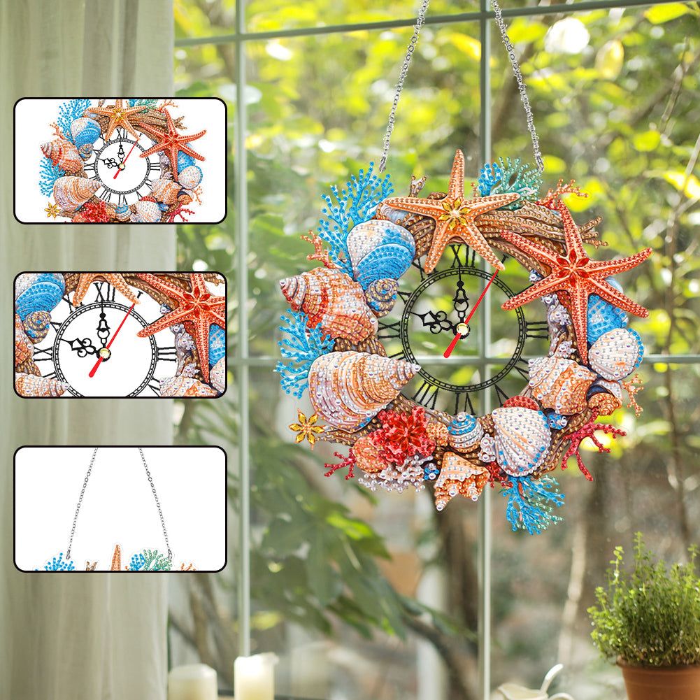 Acrylic Special Shape Flowers 5D Diamond Painting Clock Art Craft for Home Decor