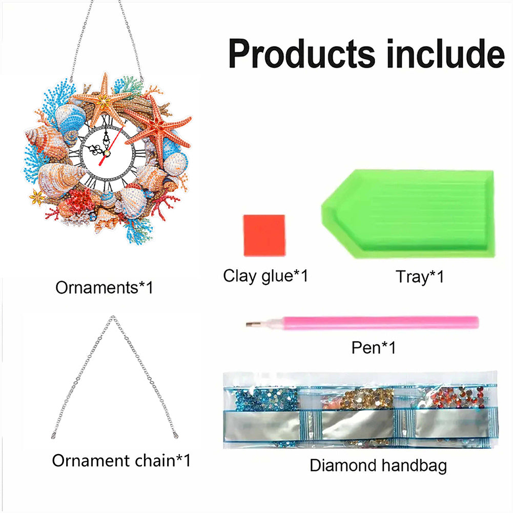 Acrylic Special Shape Flowers 5D Diamond Painting Clock Art Craft for Home Decor
