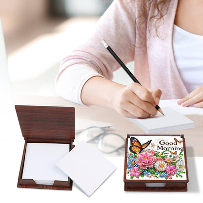 Wooden 5D Diamond Painting Kit Note Box with 160 Sheets Diamond Art Notepad Box