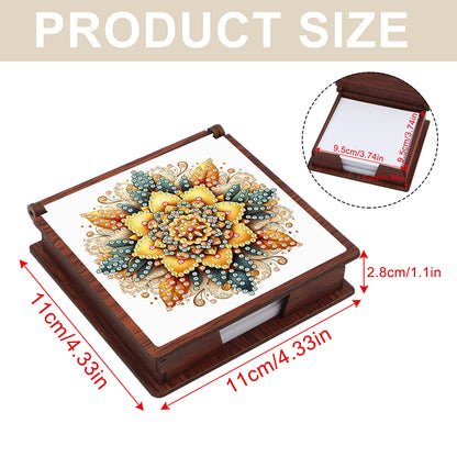 Wooden 5D Diamond Painting Kit Note Box with 160 Sheets Diamond Art Notepad Box