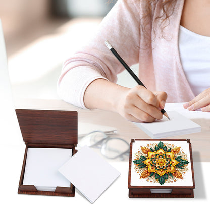 Wooden 5D Diamond Painting Kit Note Box with 160 Sheets Diamond Art Notepad Box