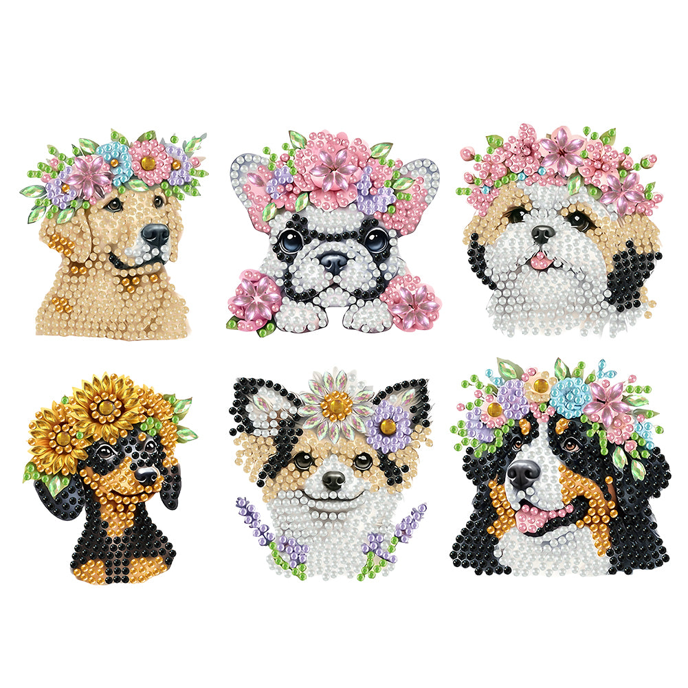 6 Pieces/set Animal Cake DIY Diamond Painting Magnets Refrigerator Fridge Magnet