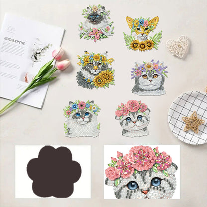 6 Pieces/set Animal Cake DIY Diamond Painting Magnets Refrigerator Fridge Magnet