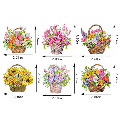 6pcs Flower Insect DIY Diamond Painting Magnet Refrigerator for Adults Beginners
