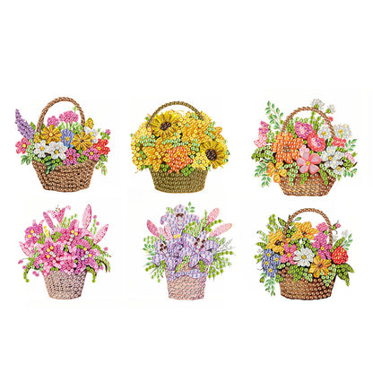 6pcs Flower Insect DIY Diamond Painting Magnet Refrigerator for Adults Beginners