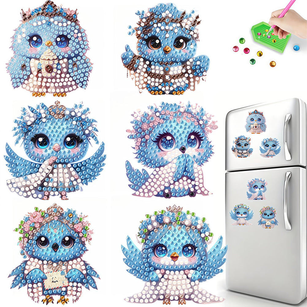 6pcs Flower Insect DIY Diamond Painting Magnet Refrigerator for Adults Beginners