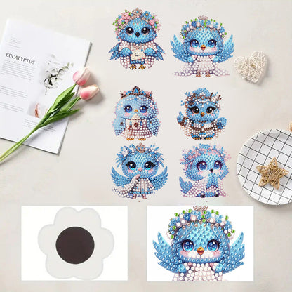 6pcs Flower Insect DIY Diamond Painting Magnet Refrigerator for Adults Beginners