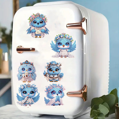 6pcs Flower Insect DIY Diamond Painting Magnet Refrigerator for Adults Beginners