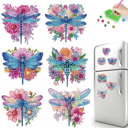 6pcs Flower Insect DIY Diamond Painting Magnet Refrigerator for Adults Beginners