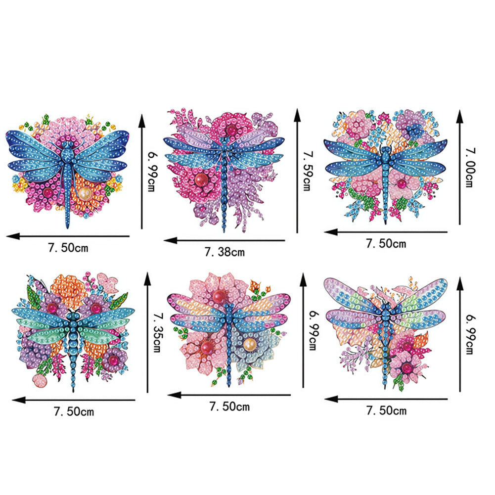 6pcs Flower Insect DIY Diamond Painting Magnet Refrigerator for Adults Beginners