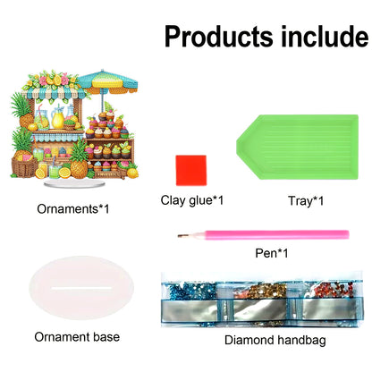 Acrylic Special Shape Flower Table Top Diamond Painting Ornament Kits Home Decor