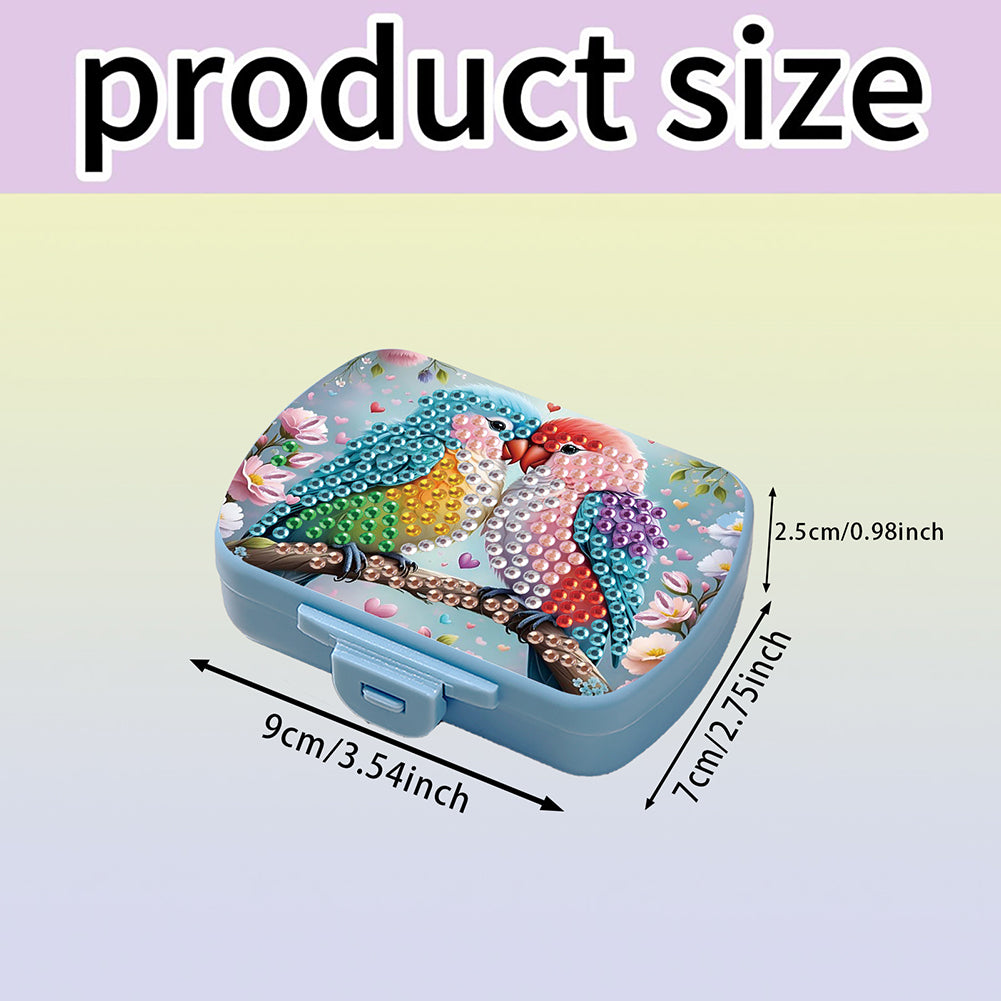 5D DIY Diamond Painting Dot Pill Case Diamond Art Pill Storage Box for Art Craft