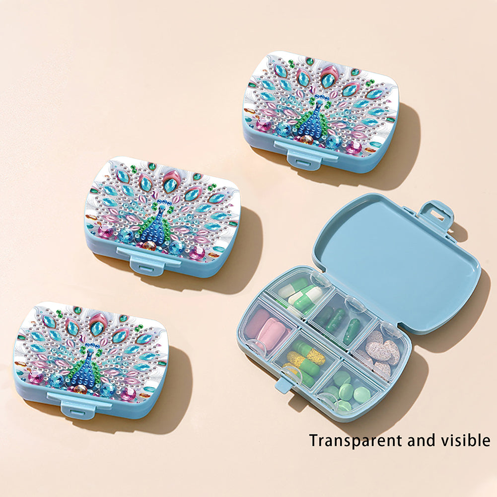 5D DIY Diamond Painting Dot Pill Case Diamond Art Pill Storage Box for Art Craft