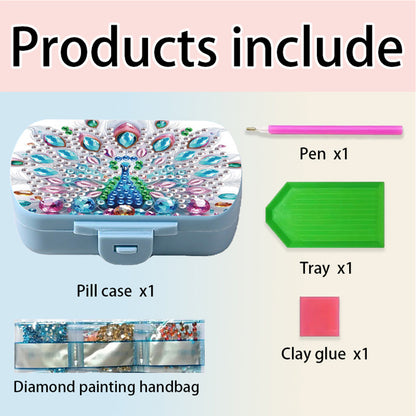 5D DIY Diamond Painting Dot Pill Case Diamond Art Pill Storage Box for Art Craft