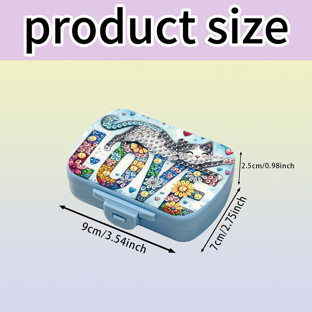5D DIY Diamond Painting Dot Pill Case Diamond Art Pill Storage Box for Art Craft