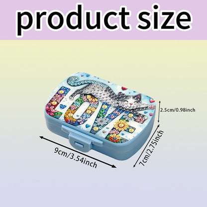 5D DIY Diamond Painting Dot Pill Case Diamond Art Pill Storage Box for Art Craft
