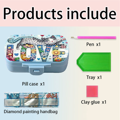 5D DIY Diamond Painting Dot Pill Case Diamond Art Pill Storage Box for Art Craft