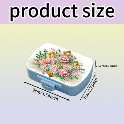 5D DIY Diamond Painting Dot Pill Case Diamond Art Pill Storage Box for Art Craft